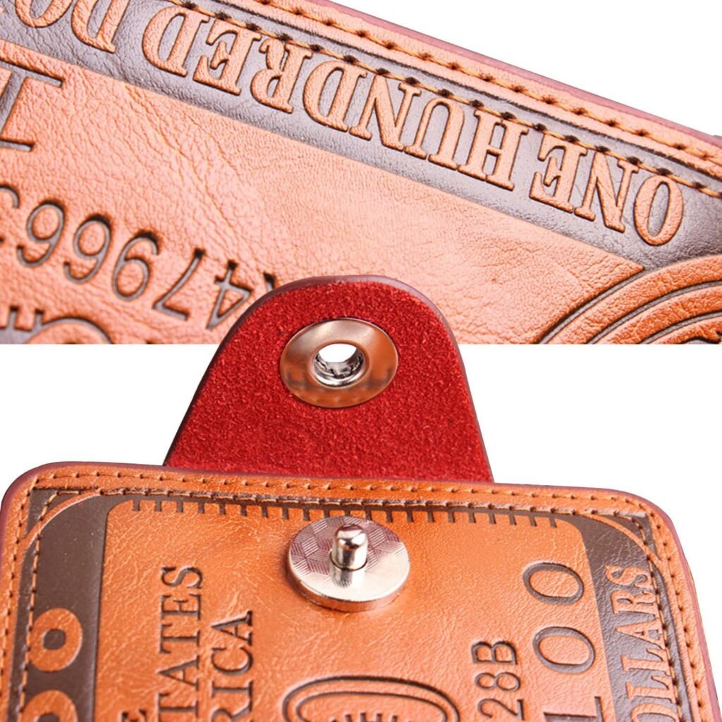 Men Us Dollar Bill Wallet Billfold Leather Credit Card Photo Holder