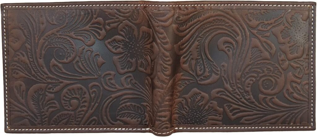 Lucky Brand Mens Embossed Bifold Wallet (Available in Cotton Canvas Or Leather)