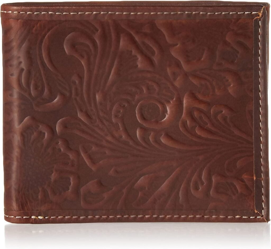 Lucky Brand Mens Embossed Bifold Wallet (Available in Cotton Canvas Or Leather)