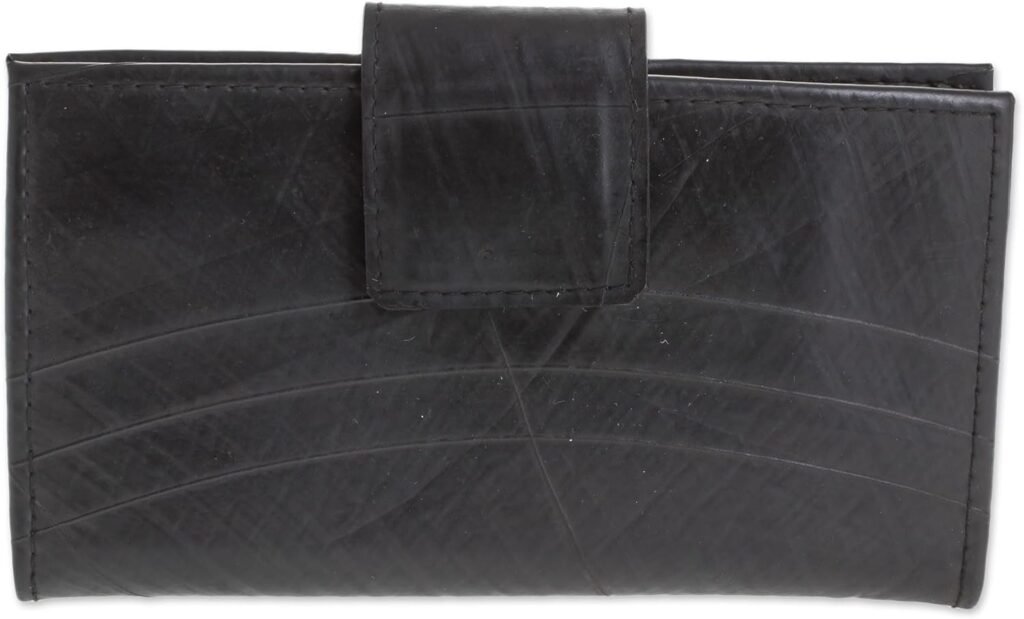 NOVICA Artisan Handmade Recycled Rubber Wallet Ecofriendly from El Salvador Handbags Black Wallets Recycledupcycledreclaimed  Ecofriendly Companion