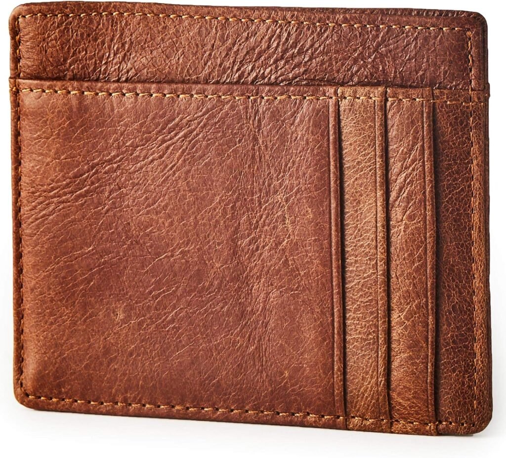 Mens Slim Vintage Style Minimal Genuine Leather Card Holder wallet